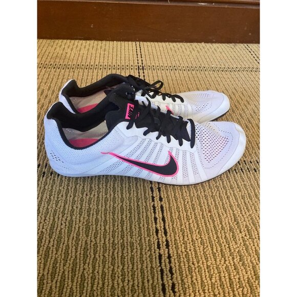 Nike Zoom D Platinum White/Black/Pink Track Distance Racing Spikes Size 10.5 - Picture 1 of 6